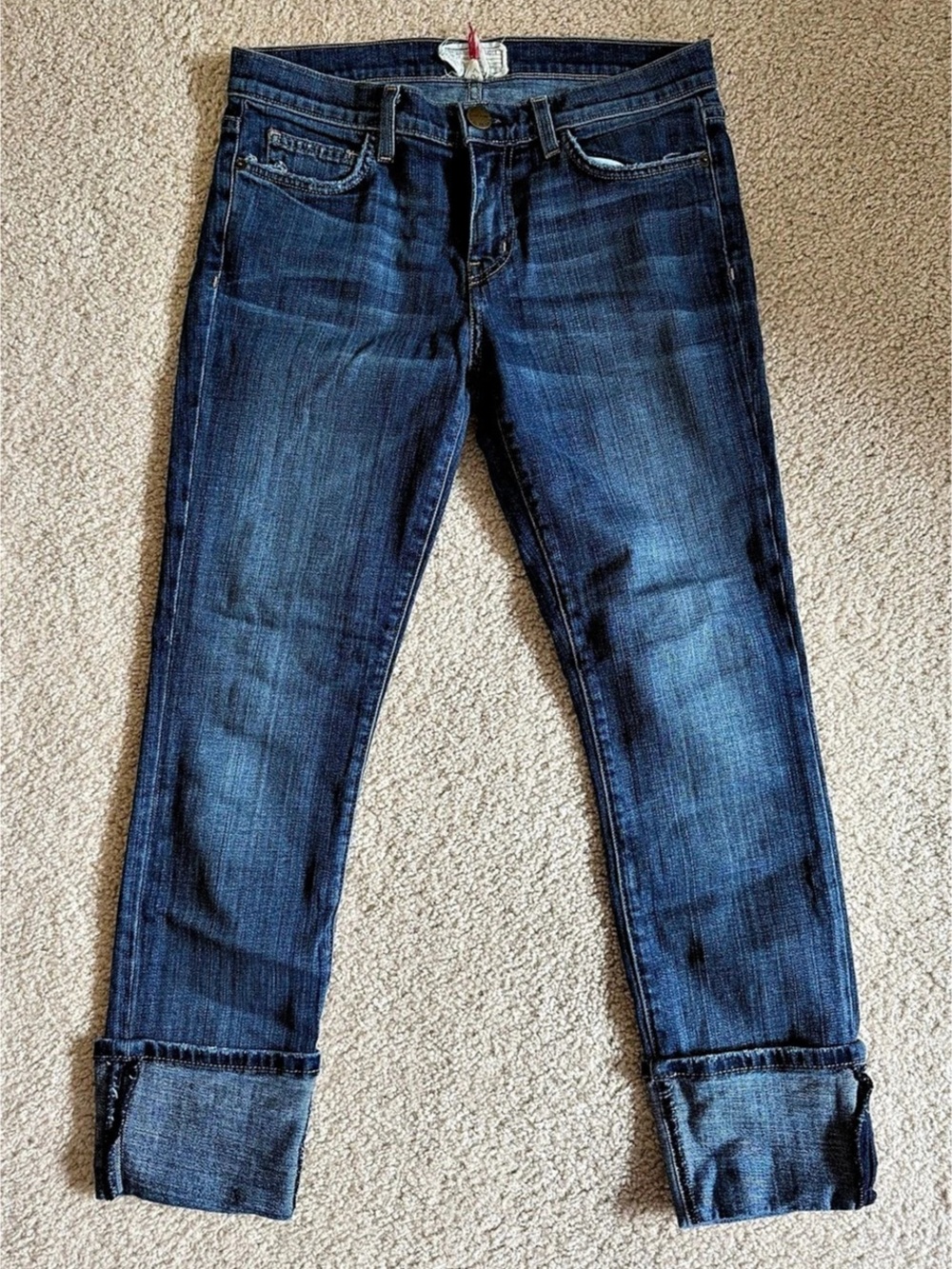 Current/Elliott The Beatnik Original Loved Straight Leg Jeans Blue Waist 27